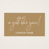 Élégant certificat cadeau d'affaires blanc et brun (Devant)