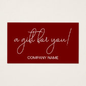 Élégant certificat cadeau d'affaires blanc et roug (Devant)