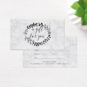 Élégant certificat cadeau de marbre de bois de la  (Bureau)