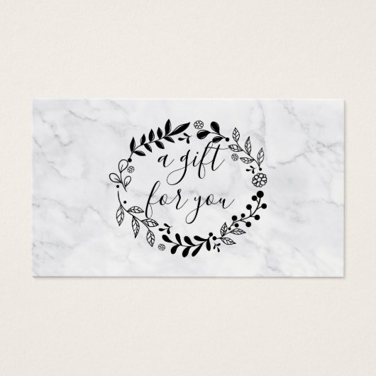 Élégant certificat cadeau de marbre de bois de la  (Devant)