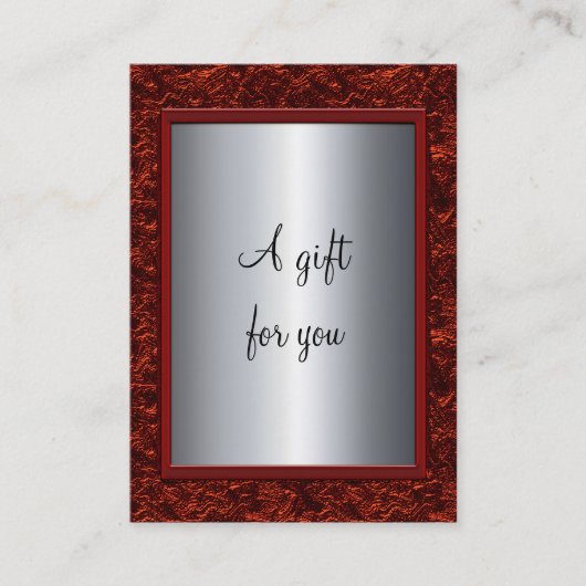 Élégant certificat cadeau de Noël rouge et argent  (Devant)