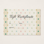 Élégant certificat cadeau Pointe Polka Vintage (Dos)
