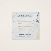 Élégant certificat cadeau Spa de la Botanique (Dos)