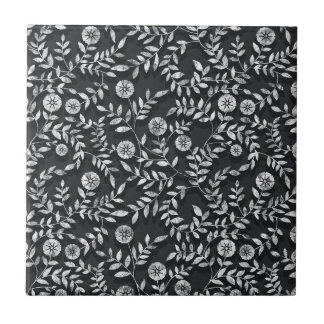 Elegant Chalkboard Floral Pattern Tegeltje