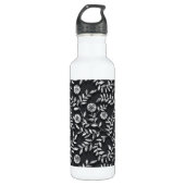 Elegant Chalkboard Floral Pattern Waterfles (Voorkant)