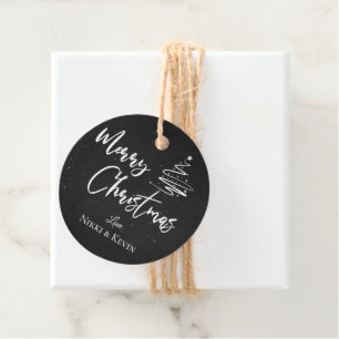 Elegant Chalkboard kerstboom — kerst Bedankjes Labels