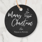 Elegant Chalkboard kerstboom — kerst Bedankjes Labels (Achterkant)