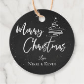 Elegant Chalkboard kerstboom — kerst Bedankjes Labels (Voorkant)