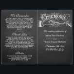Élégant Chalkboard Mariage programmes de cérémonie<br><div class="desc">Élégant programme de cérémonie de Mariage de tableau noir.</div>