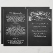 Élégant Chalkboard Mariage programmes de cérémonie (Devant / Derrière)