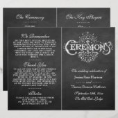 Élégant Chalkboard Mariage programmes de cérémonie (Devant / Derrière)