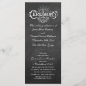 Élégant Chalkboard Mariage programmes de cérémonie (Devant)