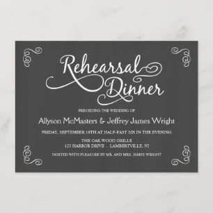Elegant Chalkboard repetitie Dinner Invitations Kaart
