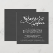 Elegant Chalkboard repetitie Dinner Invitations Kaart (Voorkant / Achterkant)
