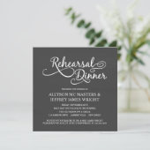 Elegant Chalkboard repetitie Dinner Invitations Kaart (Staand voorkant)