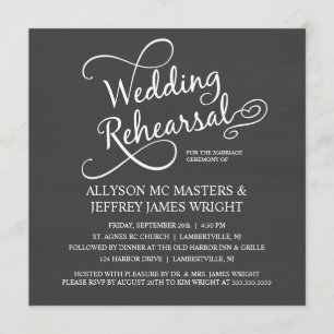 Elegant Chalkboard repetitie Dinner Invitations Kaart