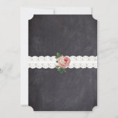 Elegant Chalkboard Style  Roos Wedding Kaart (Achterkant)