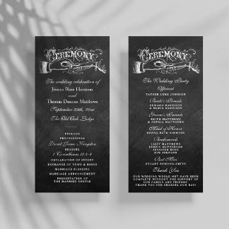 Elegant Chalkboard Wedding Ceremony Programma's