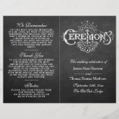 Elegant Chalkboard Wedding Ceremony Programma's (Voorkant)