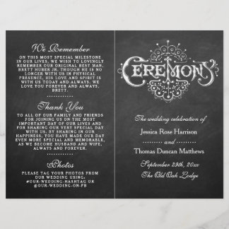 Elegant Chalkboard Wedding Ceremony Programma's