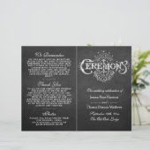 Elegant Chalkboard Wedding Ceremony Programma's (Staand voorkant)