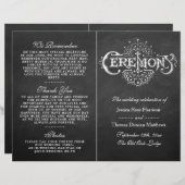 Elegant Chalkboard Wedding Ceremony Programma's (Voorkant / Achterkant)