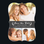 Elégant Chalkboard Wedding Enregistrer la carte Da<br><div class="desc">Elégant Mariage en tableau noir Enregistrer la Carte Date par Orabella Prints. Remarque : les images de cette conception ne sont que des espaces réservés. Veuillez les remplacer par des photos de votre choix avant de les acheter.</div>