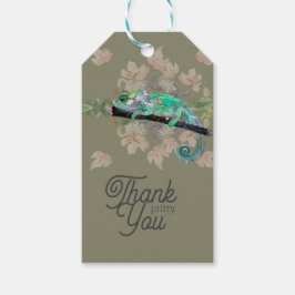 Elegant Chameleon Painted Gift Label Cadeaulabel
