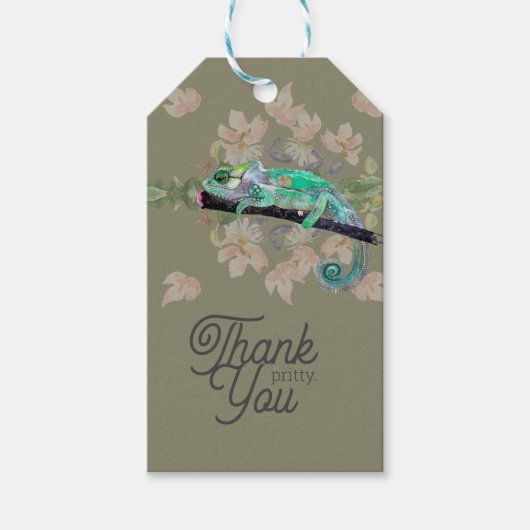 Elegant Chameleon Painted Gift Label Cadeaulabel (Voorkant)