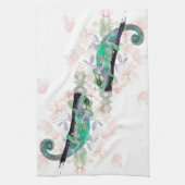 Elegant Chameleon Painted Kitchen Towels Theedoek (Verticaal)