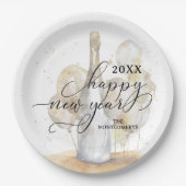 Elegant Champagne and Balloons Happy New Year Papieren Bordje (Voorkant)