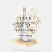 Elegant Champagne and Balloons New Year's Eve Acryl Bord (Hoek)