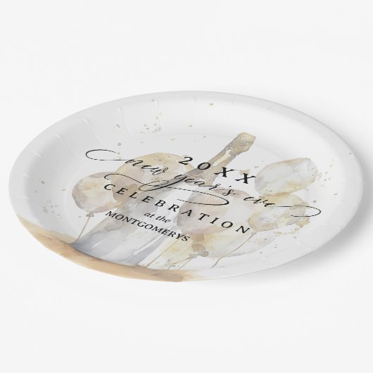 Elegant Champagne and Balloons New Year's Eve Papieren Bordje (Gekanteld)