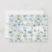 Élégant Champagne Bleu et Blanc Save the Date (Dos)