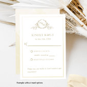 Elegant Champagne Cream Monogram, Waterverf RSVP