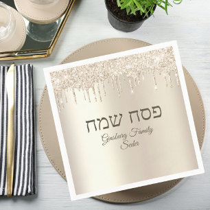 Elegant Champagne Driving Pesach Sameach Passover Servet