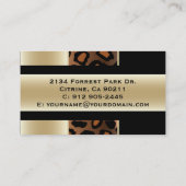 Elegant Champagne en Black Leopard Print Visitekaartje (Achterkant)