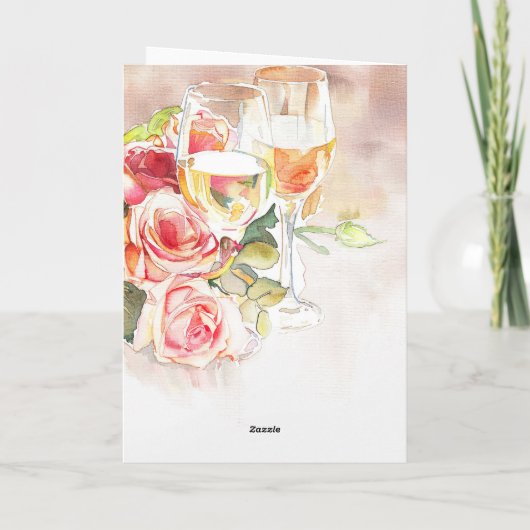 Elégant Champagne & Faire-part Fiançailles Rose (Dos)