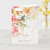 Elégant Champagne & Faire-part Fiançailles Rose (Fleur jaune)