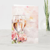 Elégant Champagne & Faire-part Fiançailles Rose (Dos)