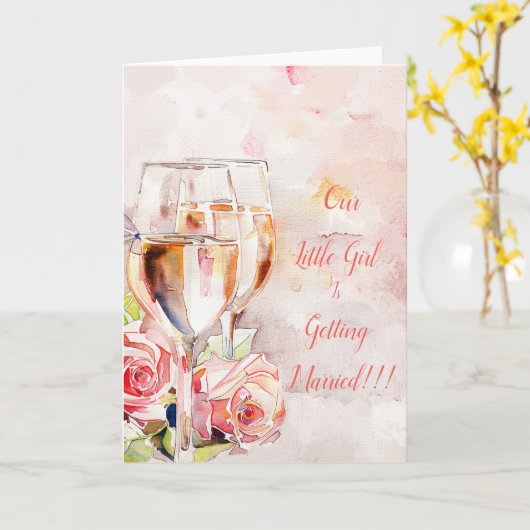 Elégant Champagne & Faire-part Fiançailles Rose (Fleur jaune)