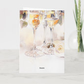 Elégant Champagne & Faire-part Fiançailles Rose (Dos)