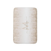 Elegant Champagne Glitter Driving Monogram & Naam Badmat (Voorkant Verticaal)