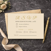 Elegant Champagne Gold 50th Anniversary RSVP Card