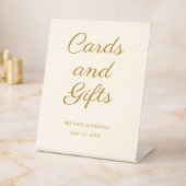 Elegant Champagne Gold Guest Book Reception Sign Reclamebord Met Voetstuk