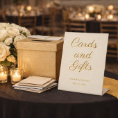 Elegant Champagne Gold Guest Book Reception Sign Reclamebord Met Voetstuk