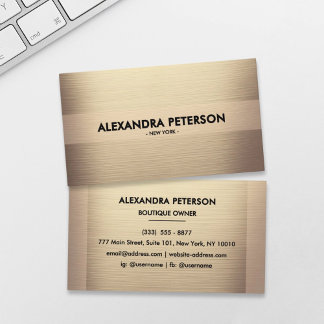 Elegant Champagne Goud Twee-Tone Visitekaartje