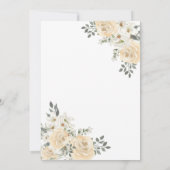 Elegant Champagne Ivory Floral Script Wedding Invi Kaart (Achterkant)