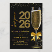 Elegant Champagne New Year's Eve Party Invitation (Devant)
