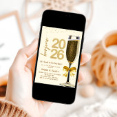 Elegant Champagne New Year's Eve Party Invitation